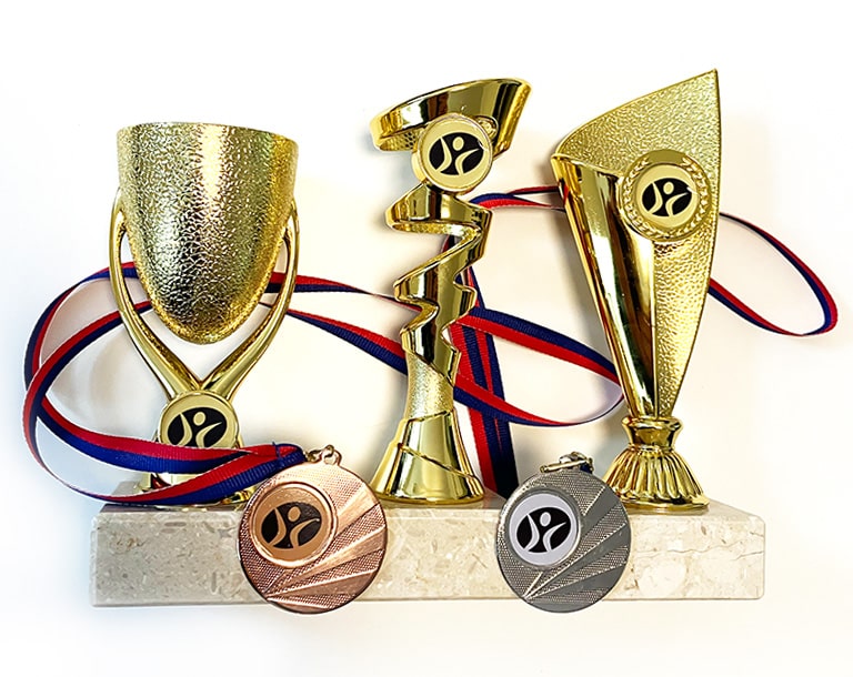 Trophy for the champion + medals for the 2nd and 3rd place